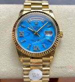 8+ Factory Rolex 36 'Gain Weight' DayDate Gold-Turquoise blue Replica Watch